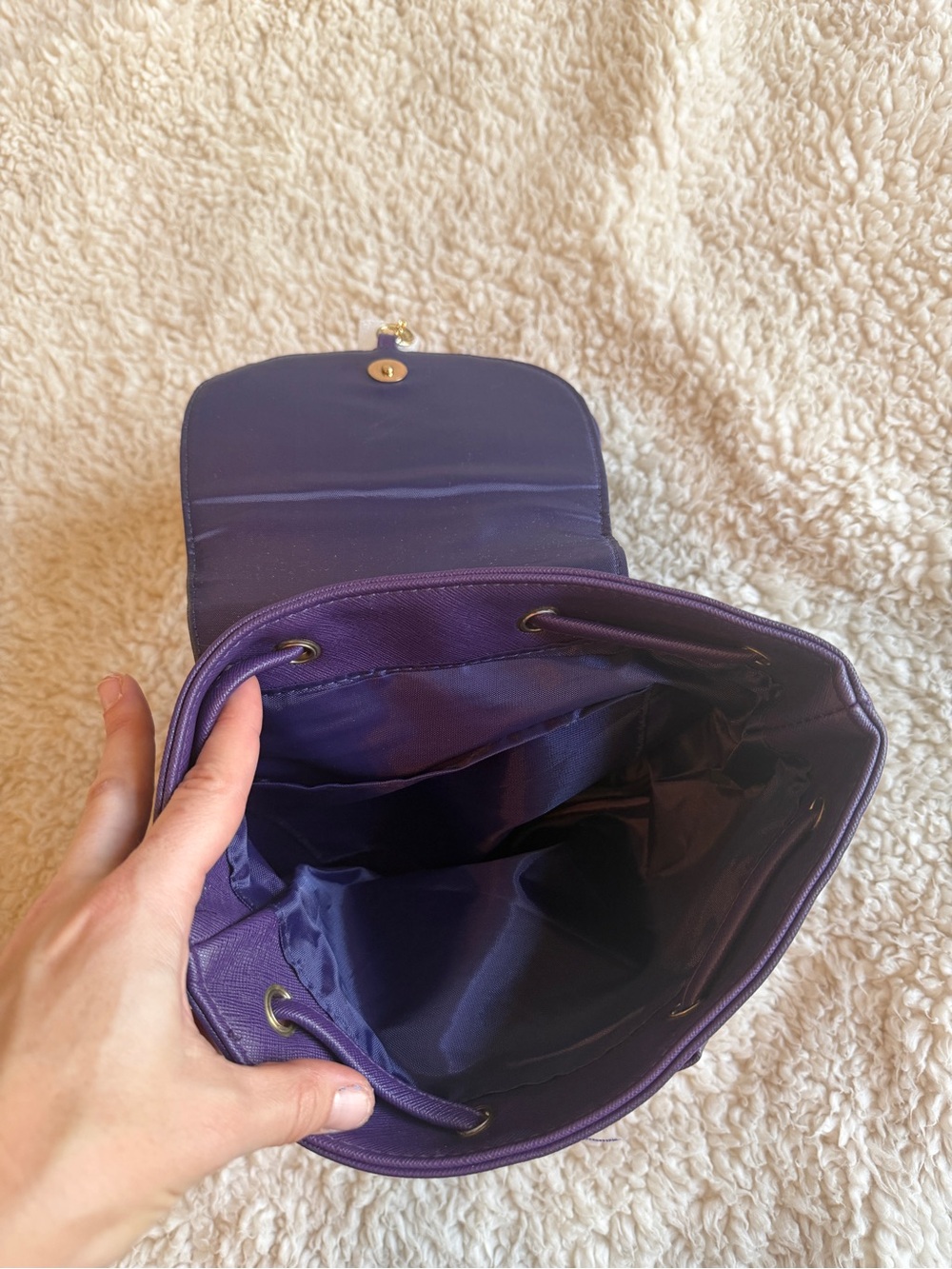 Monat Deep Purple Drawstring Backpack - Picture 3 of 6